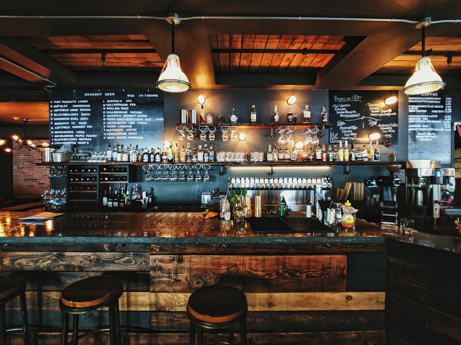 The bar at Velora